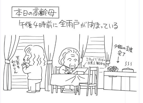 【本日の高齢母】
せっかち(2) 