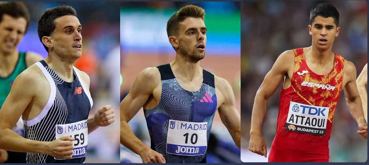 ATLETISMO: 'Trio de talento español: Tres atletas de 800m entre los mejores del mundo'. Ranking mundial del año a falta de 20 días para el Cto del mundo de PC (Glasgow). 4º @attaoui800 1:45.49 5º @marianoobst97 1:45.50 9º @adryben44 1:46.06 ¡ 👁️! A esta lista se le pueden…