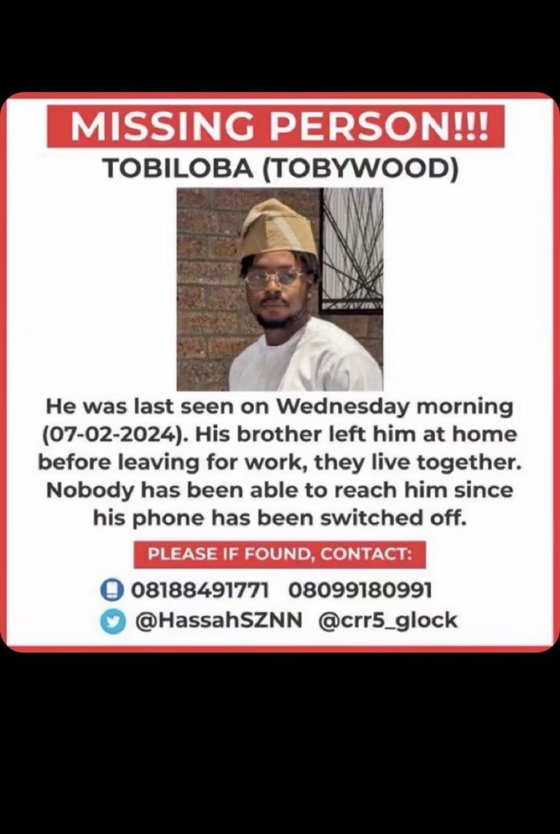 Good day @pastorbolaji It’s almost a week, since we last saw Toby, a member of the ushers @HarvestersNG I understand this isn't your concern but we are confused & we need your help and influence to help us in his search. Help us bring Tobywood home. Thank you so much.🙏🏾