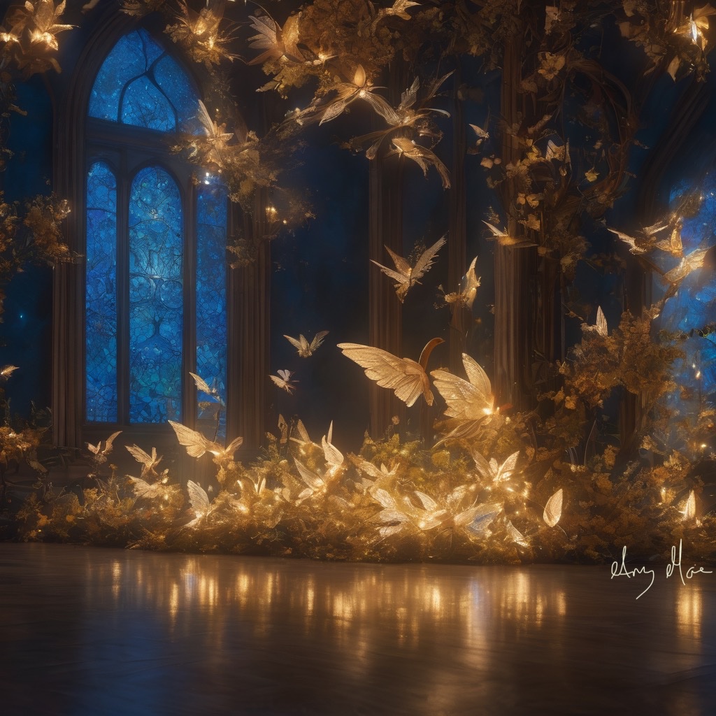 Light gold butterflies,
Glowing softly in the night,
Dance with moonlit grace,
Under stars' gentle light.

Good night 🌙 

#AIArtCommuity #butterfly #NightToShine