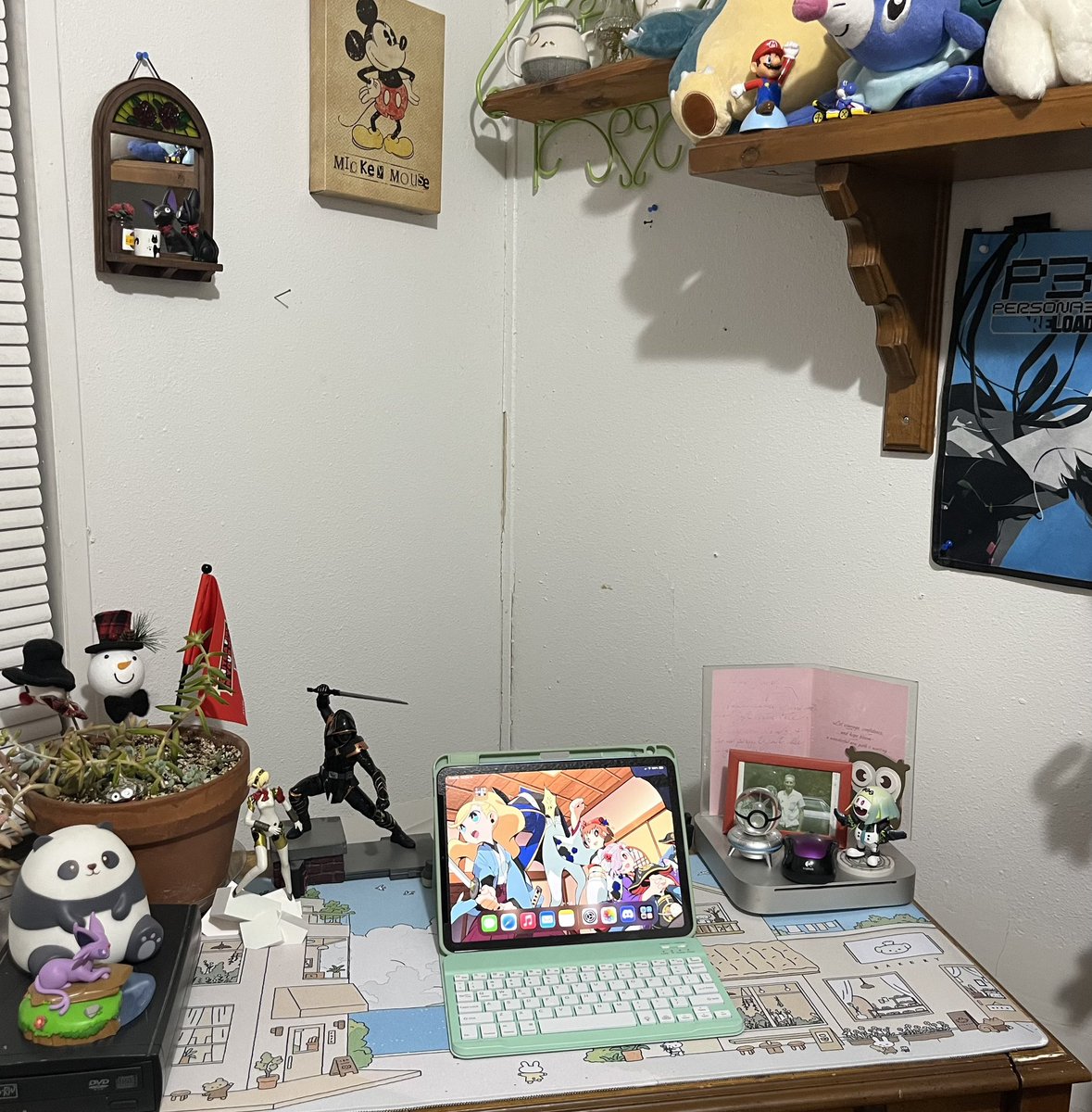 Still have work to do but my deskspace feels less claustrophobic now. Trust me when I say it was like the plushies were coming out of the wall. >.< I have way too much merch. I can’t even tell you what it took to achieve this.  I have a more to add to the walls *but* nothing 3D.