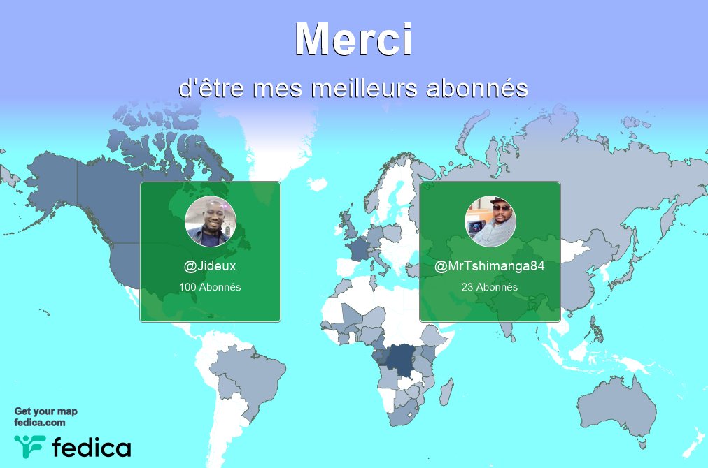 Un merci spécial à mes meilleurs nouveaux abonnés cette semaine <a href="/Jideux/">Kalonji</a>, <a href="/MrTshimanga84/">Mr. Tshimanga Cedrick</a>