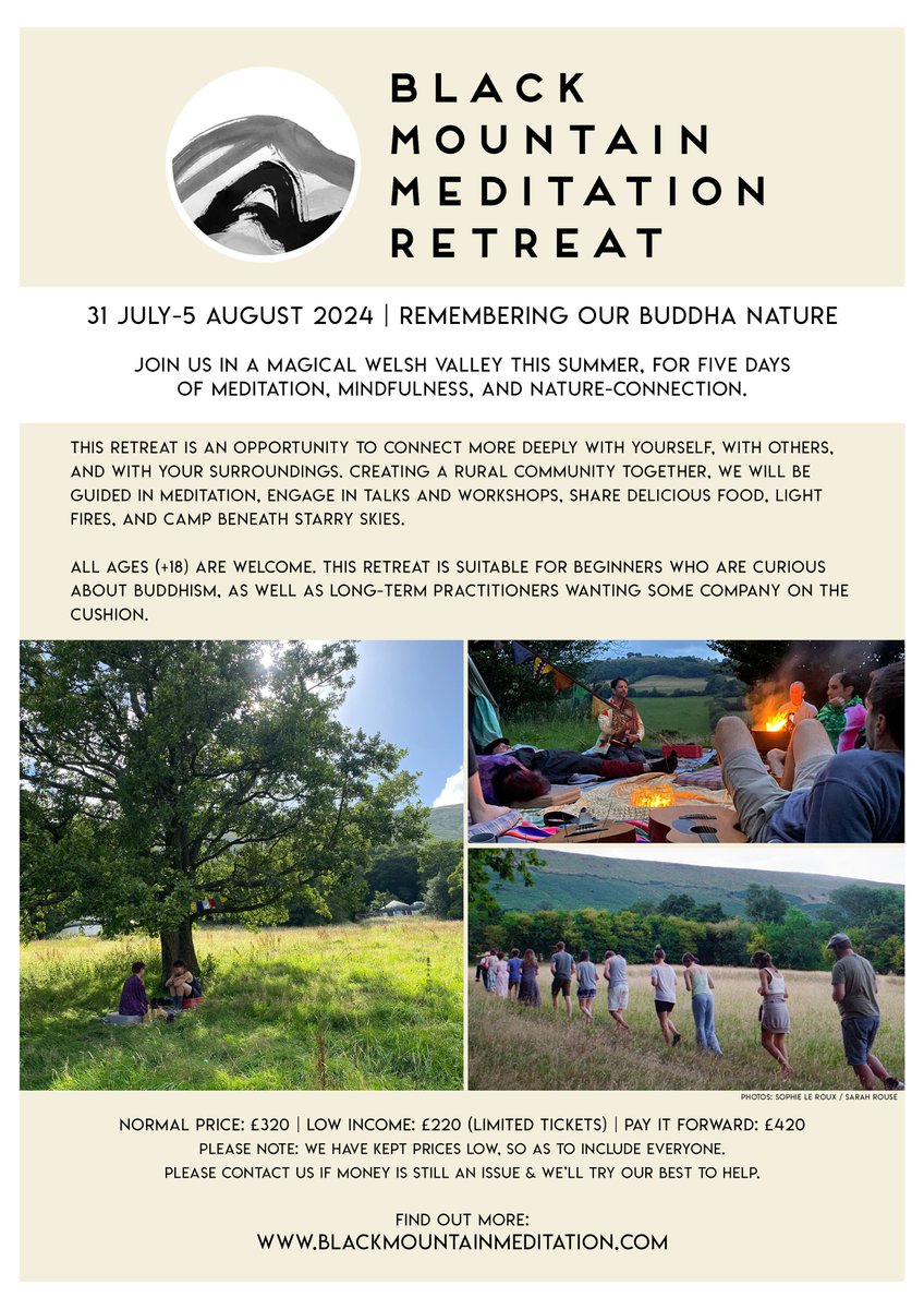 We opened bookings yesterday to coincide with the Tibetan New Year. Over half of the spaces have already been snapped up. This is a fantastic introductory retreat for those newer to meditation. You can find out more at blackmountainmeditation.com