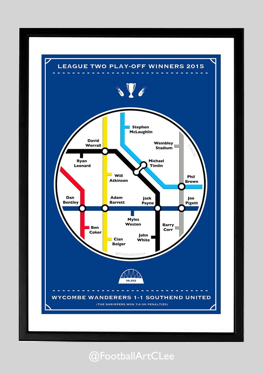 FootballArtCLee's tweet photo. Giveaway 

Southend United Play-Off Winners 2015. I'm giving away an A4 poster, to enter:

RT this tweet 
Follow me

A dramatic #Wembley win for the #Shrimpers. 

What are #SouthendUnited fans memories of this game? 

Best player on this map?

Winner announced Tuesday 

#Southend https://t.co/p05UjrAvoO