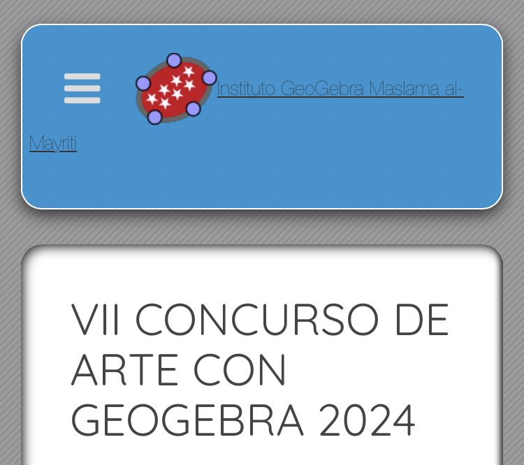 Ya está abierto el plazo de inscripción para el concurso “Arte con <a href="/geogebra/">GeoGebra</a> “

Tienes toda la información aquí:

geogebra.smpm.es/index.php/11-b…

¡Te esperamos!