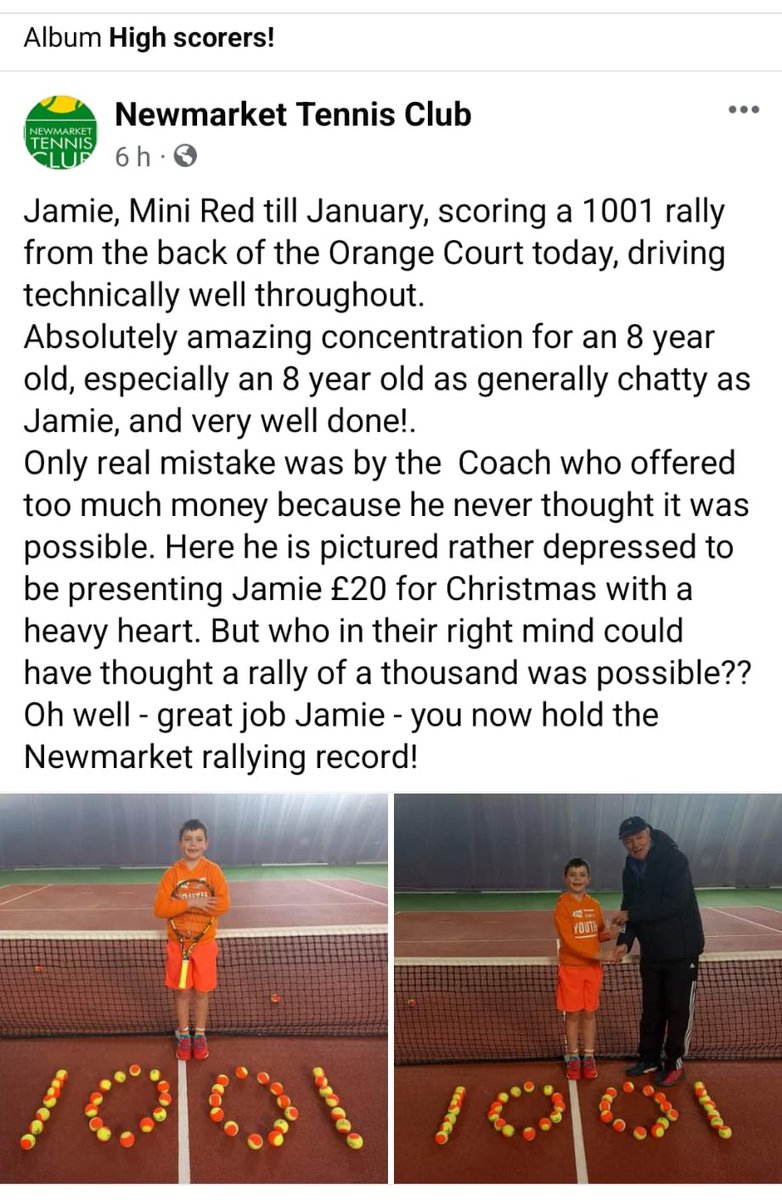 Gemma Langridge (@gemma_langridge) on Twitter photo Hoping to cheer up my tennis mad boy. He ended 2023 on a high, hitting a 1000 stroke rally with his coach. But 2024 has brought a neck muscle sprain and now tonsillitis and he's sad not to have made it back on court yet. Any advice <a href="/andy_murray/">Andy Murray</a> <a href="/jamie_murray/">Jamie Murray</a> <a href="/JudyMurray/">judy murray</a> ? Hoping to cheer up my tennis mad boy. He ended 2023 on a high, hitting a 1000 stroke rally with his coach. But 2024 has brought a neck muscle sprain and now tonsillitis and he's sad not to have made it back on court yet. Any advice <a href="/andy_murray/">Andy Murray</a> <a href="/jamie_murray/">Jamie Murray</a> <a href="/JudyMurray/">judy murray</a> ?