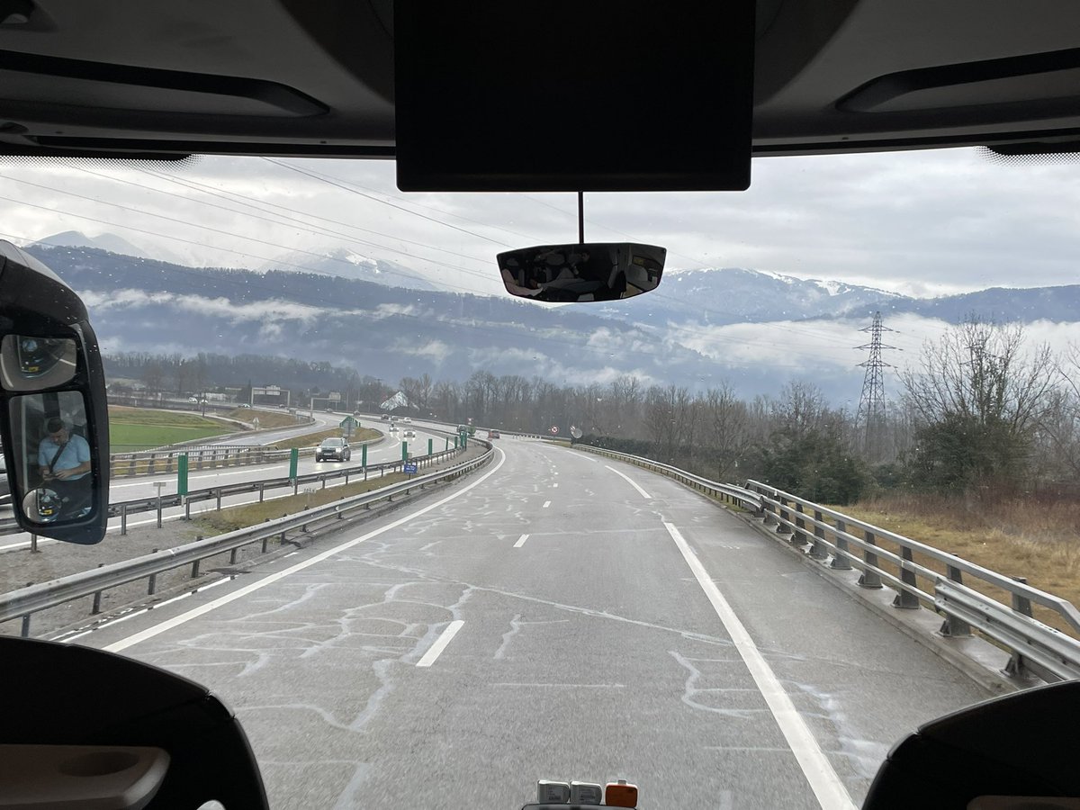 Not long now…
Heading for the mountains and dropping down into Turin and then on to the resort. Photo taken on the ferry. Our learners were impeccable on the ferry, unlike other schools!