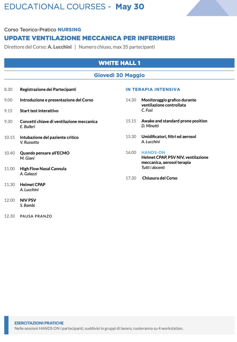 alby_lucchini's tweet photo. The 35th edition of the @Smart_Meeting_M  is coming. The program for SMART Nursing and the "up-date" course on invasive and noninvasive ventilation is now online. See you in Milan! @ors_gaw 
@StijnBLOT @JosLatour1 @AleGalazzi @marcogiani 
https://t.co/KglDaHIA3j https://t.co/u2kuzMLatv