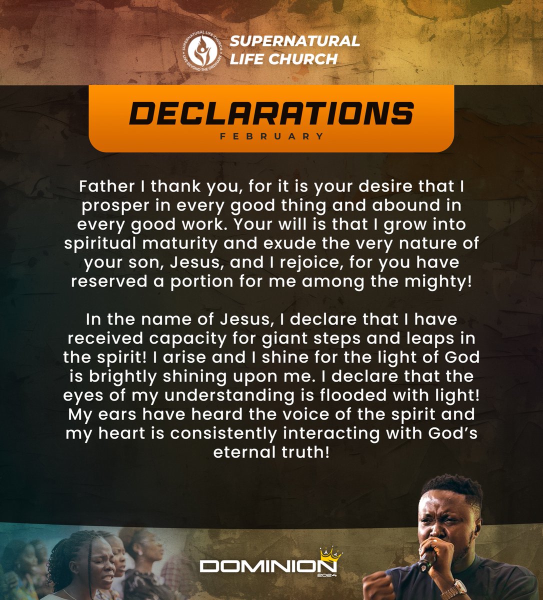 Declare with Us this morning!!!✨

#ouryearofdominion
#theslcexperience 
#slcfamilyworldwide