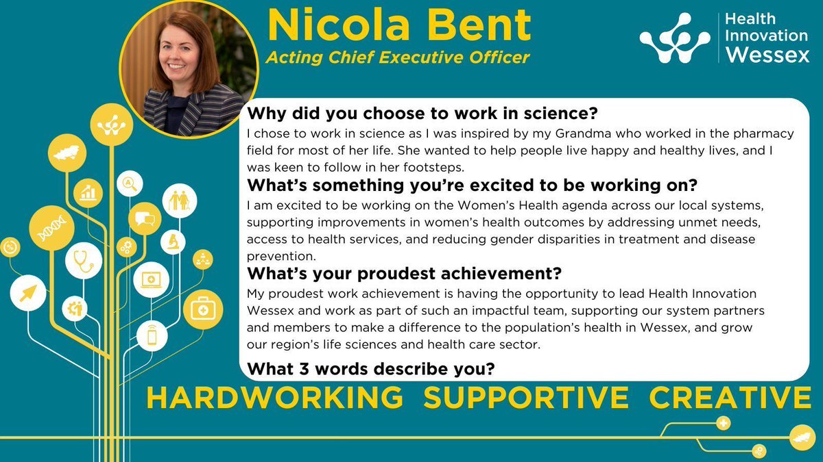 On #WomenInScienceDay, we are celebrating women working with Health Innovation Wessex. 

Nicola Bent shares how her Grandma inspired her to pursue science.  

If, like Nicola, you’re inspired to pursue a science career, get in touch: buff.ly/3SRGfMF