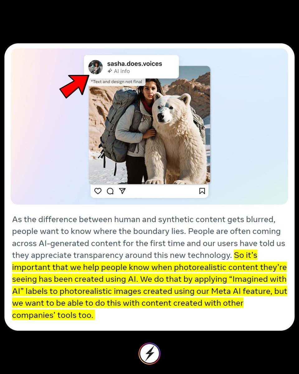 AI_infoHub's tweet image. 👉 Meta is intensifying efforts to identify and label AI-generated images on Facebook, Instagram, and Threads. #meta #AINews #Facebook #instargram #aiimages #aitechnology #aiimageswift