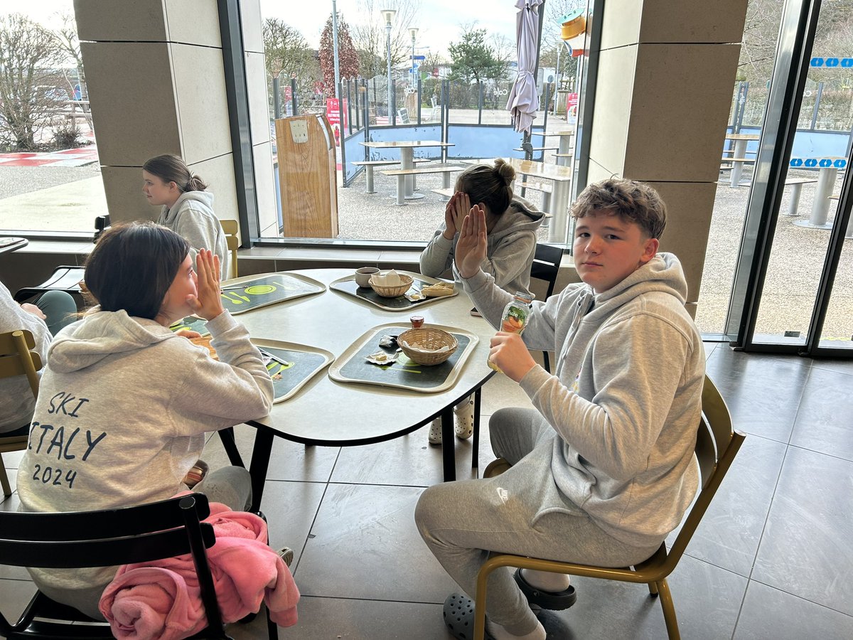 StPetersSch's tweet photo. After a solid 3 hours sleep on the coach we have stopped for breakfast! https://t.co/k60qsn4xxA