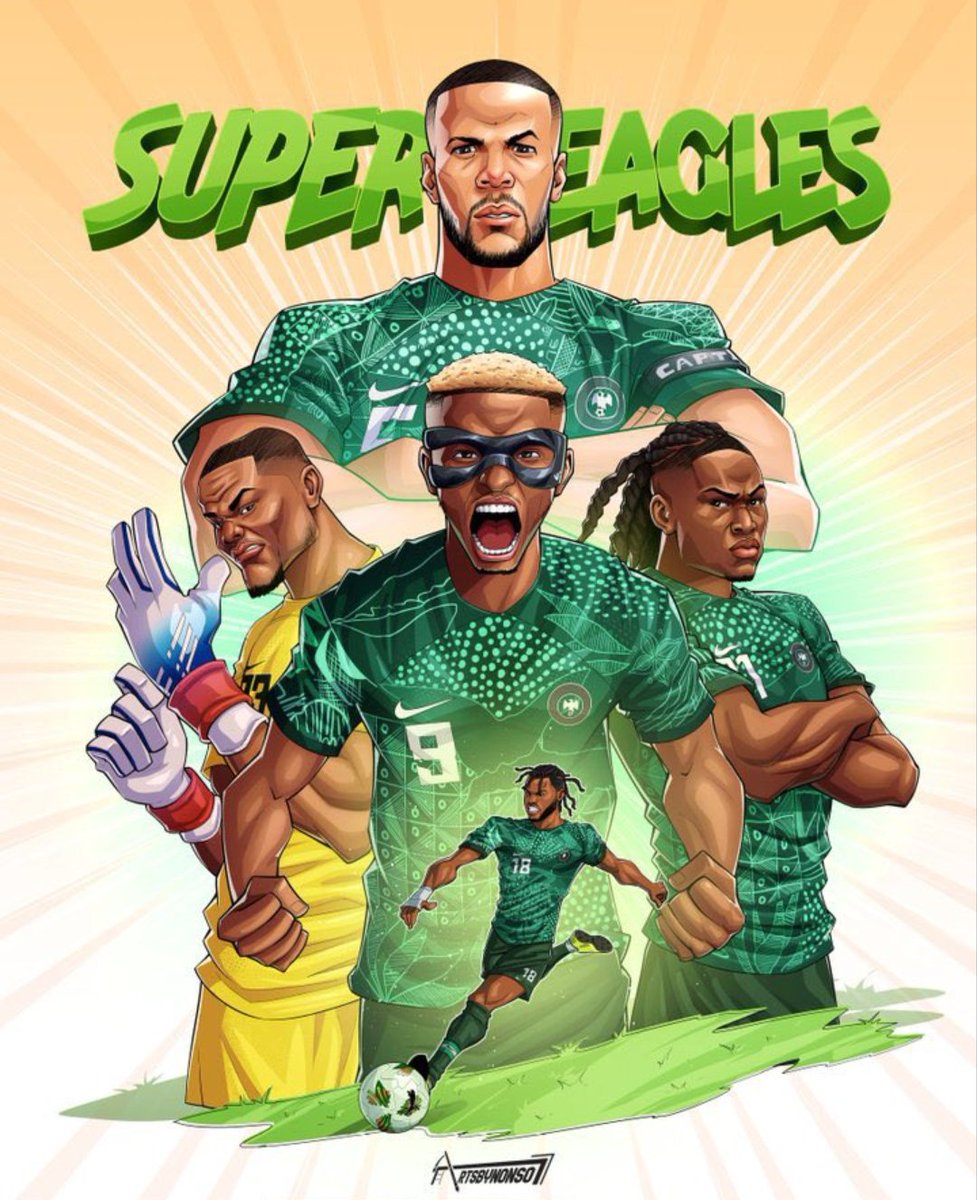 quinbeemodellar's tweet photo. Get ready to paint the town green, white, and Naija! 🇳🇬🏆 Tonight's the night our Super Eagles spread their wings and soar to victory in the finale! Let's chant, dance, and cheer our way to glory as Nigeria brings home the cup! 🎺 #NaijaSuperEagles #AFCONFinal #ChampionsInMaking https://t.co/Cl7PJaN44j