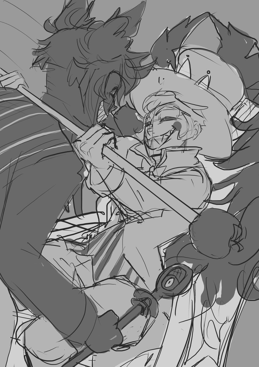 VinterC's tweet image. ✨them✨ #HazbinHotelAlastor #hazbinhotel #HazbinHotelLucifer your king is waiting~ Alastor~