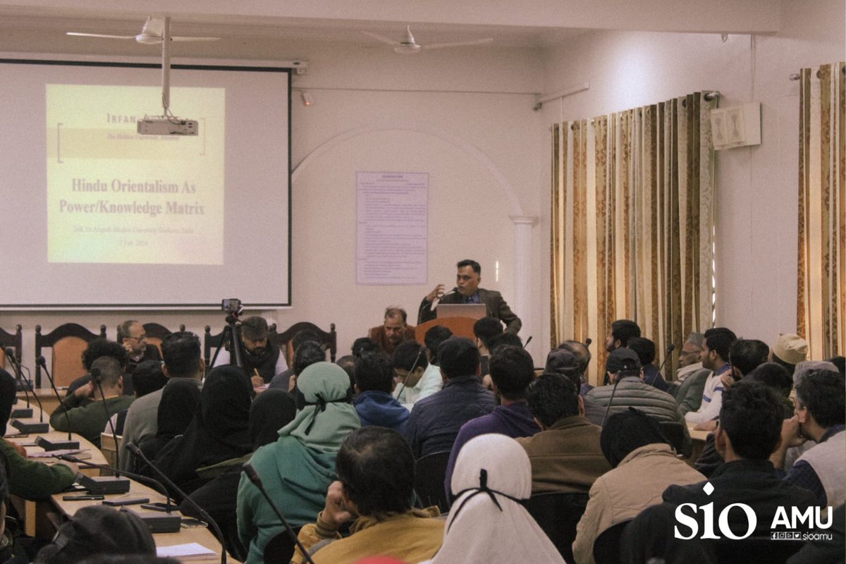 sioindia's tweet photo. SIO AMU organized a lecture by the prominent academician Prof. Irfan Ahmad from Ibn Haldun University, Turkey, on the topic of 'Rethinking Orientalism: In the Indian Context,' at AMU, last week. 
The program was chaired by Prof. Asmer Beg, Dean of Social Sciences. https://t.co/kbbDkPEDHt