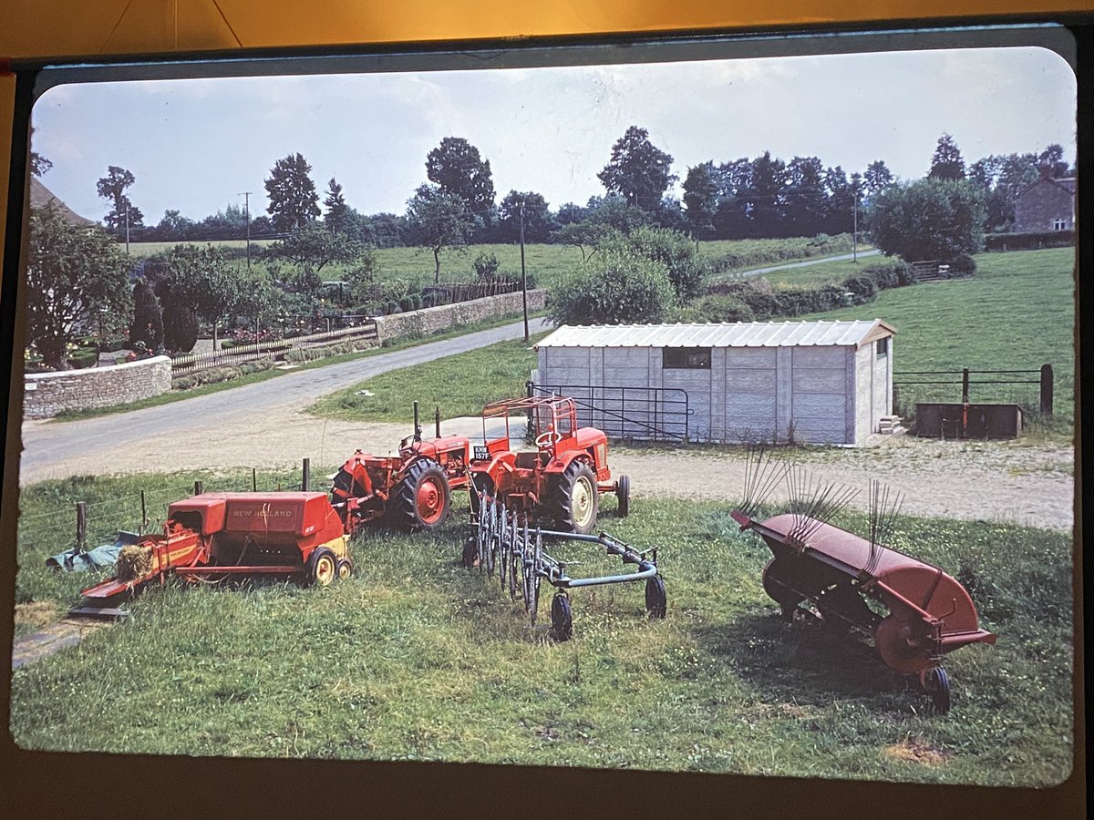Next the slides took us to haymaking. Loving the neat stacks for the Perry loader and 9 high is comendable. The family always had mini pickups until I was about 10, so nice to see. That field was dug for gravel and now a nature reserve 2/3 #minipickup #haymaking