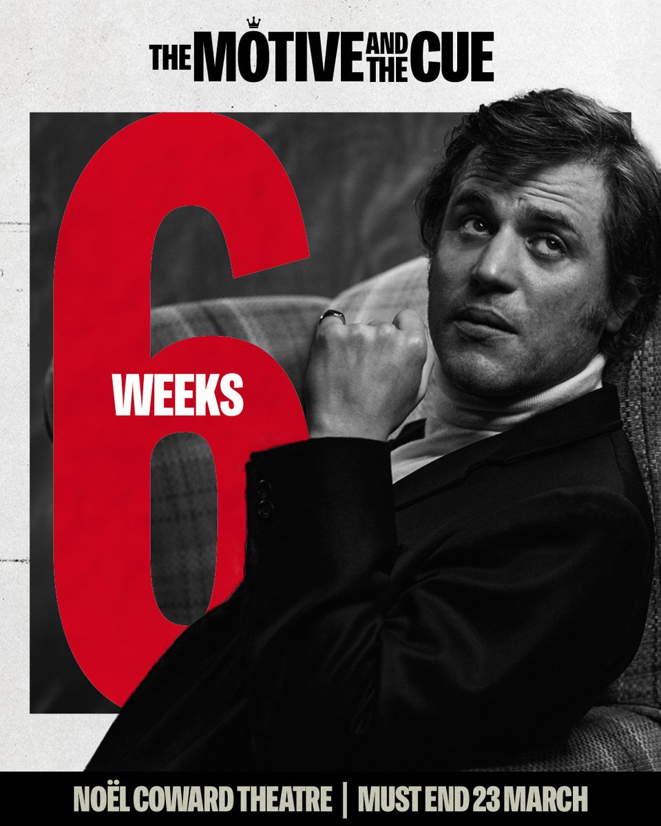 The countdown is on. #TheMotiveAndTheCue MUST END 23 March. Book Now: themotiveandthecue.com
