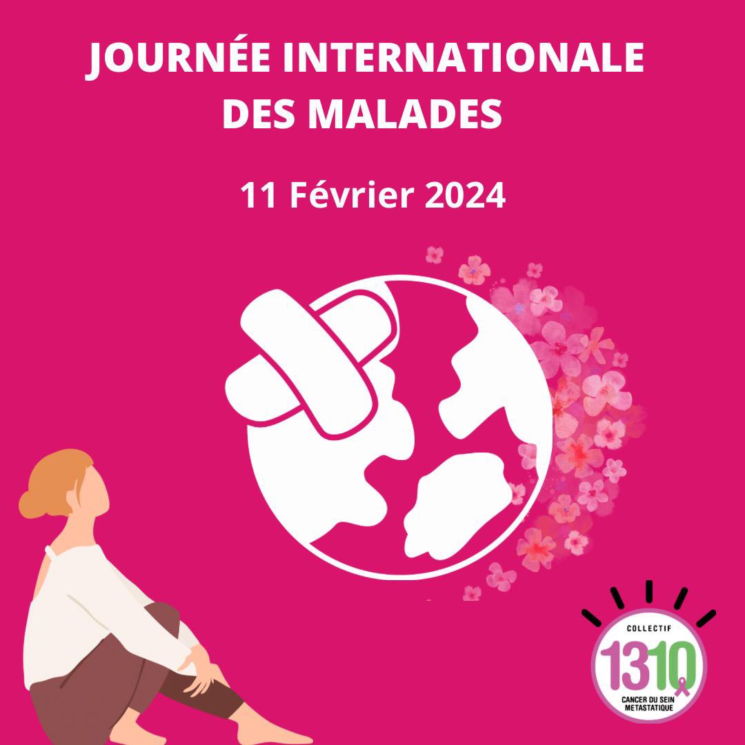 🌎 #JournéeInternationaleDesMalades Soutenez les femmes atteintes de #cancerduseinmétastatique avec le Collectif 1310 🎗️ 💪 Informez-vous sur notre site collectif1310.fr 🌐 💖 Ensemble, donnons-leur de l’espoir et faisons avancer la recherche 💸 🙌 Partagez ce post avec 🔄