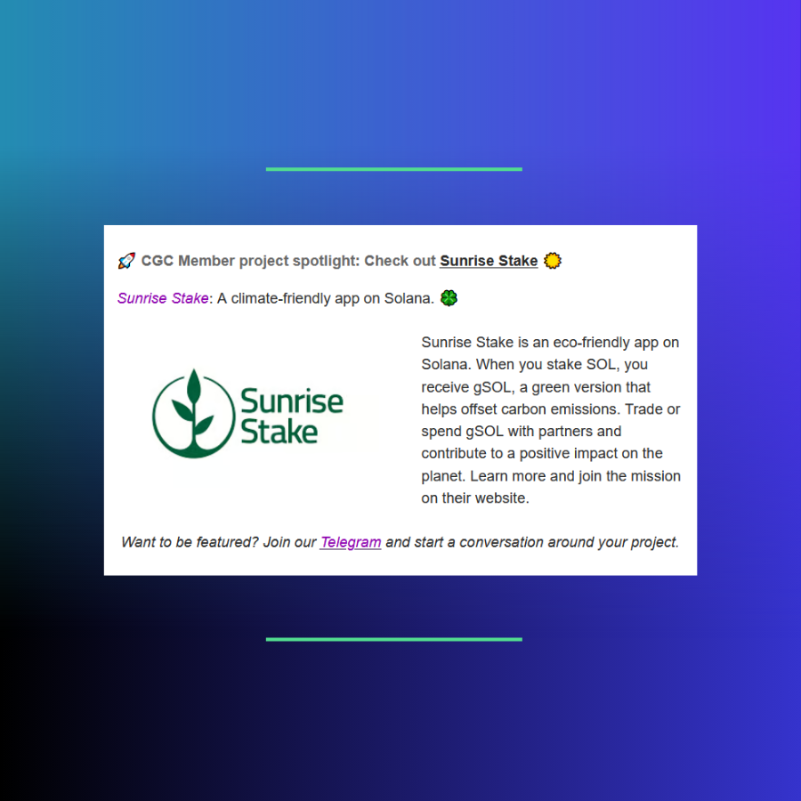 Sunrise Stake mentioned in the February edition of the <a href="/CryptoGirlsClub/">Crypto Girls Club</a> newsletter 👀

Thank you friends! 🫶

Subscribe to the CGC newsletter – it’s great and always shares interesting bits about #Web3 and collabs 👉 cryptogirlsclub.org 👈