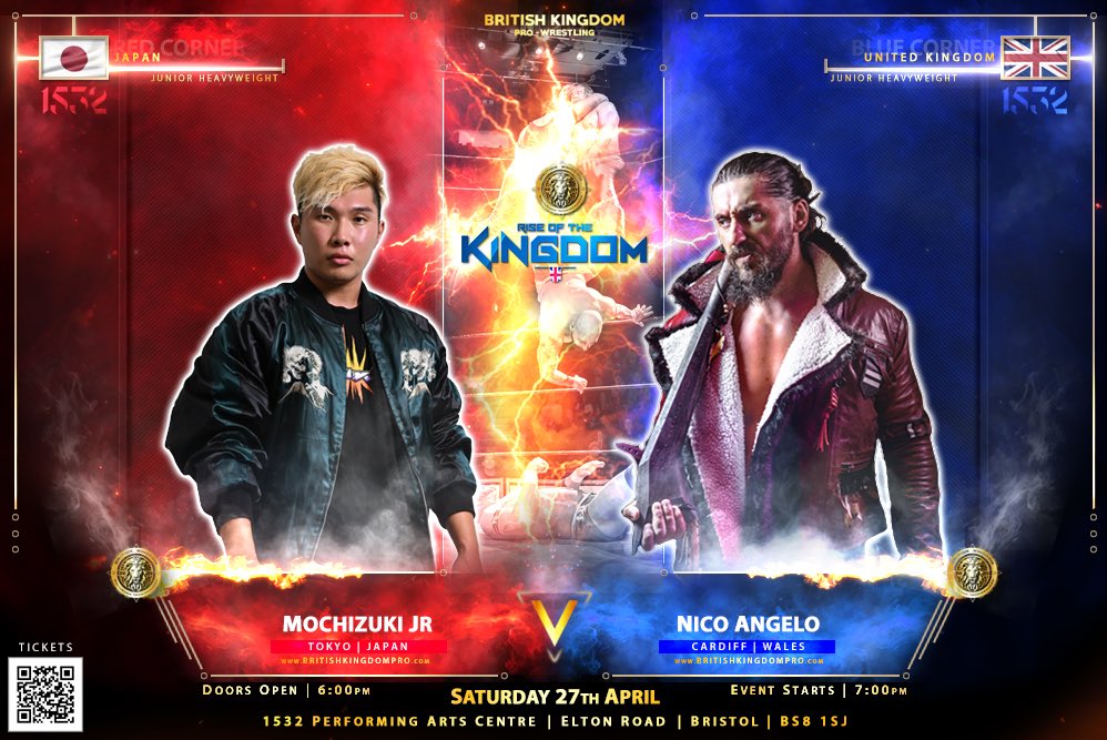 BritKingPro's tweet photo. Rise of the Kingdom

📍1532 Performing Arts Centre - Bristol

🗓️ Saturday 27th April

⏰ Doors Open 6:00pm - Event Starts 7:00pm

🎟️ https://t.co/GtL2aNCD26

#britwres #RiseoftheKingdom https://t.co/kolbMaRxYP