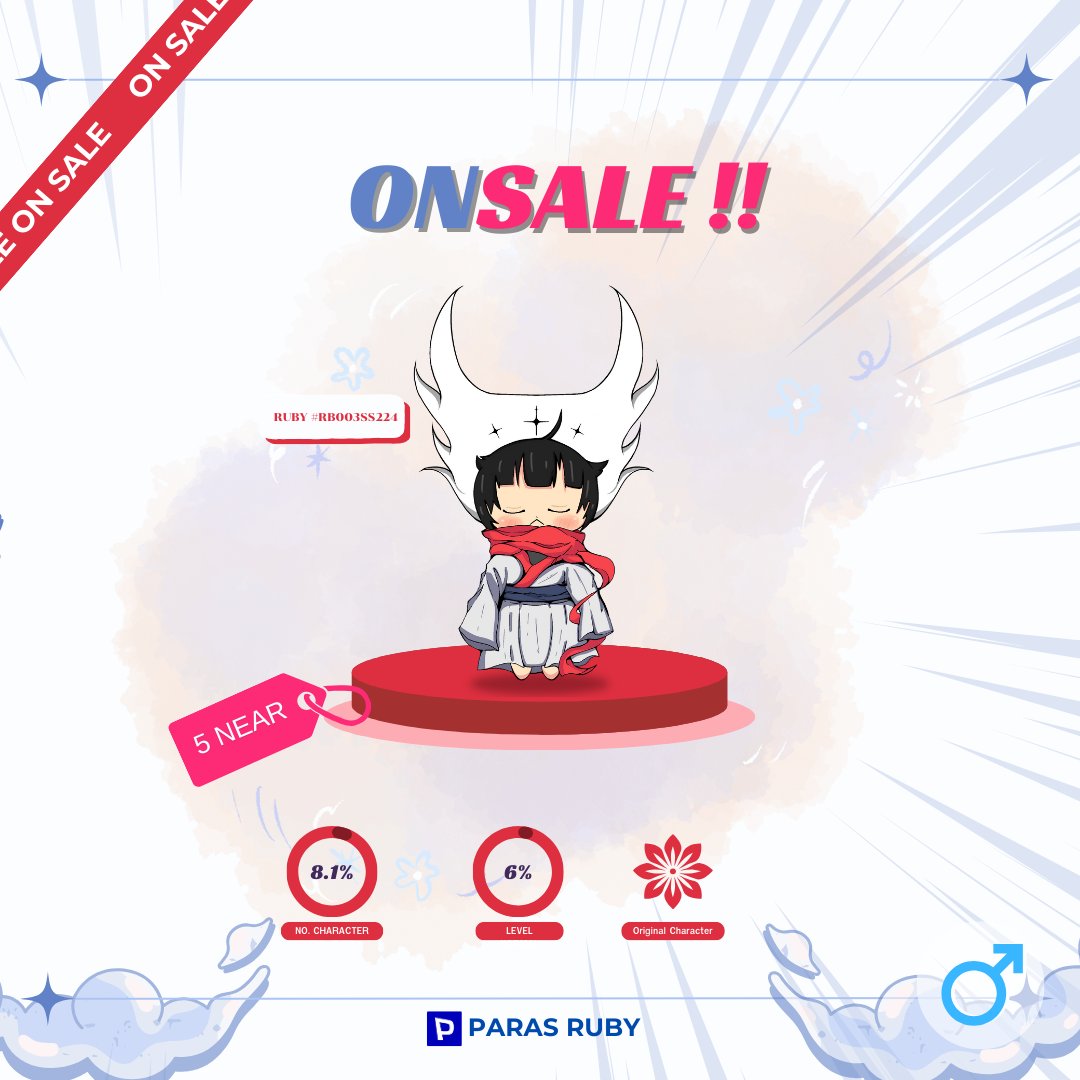 "On Sale"
Ruby Season2 Phas1

Drop Rate RUBY : #RB003SS224
Ruby Level : Normal
No Character : 8.1 %

Website :
paras.id/token/x.paras.…

Discord :
discord.gg/Ar3VJZmD

#NFTCommunity #NFTCommuinity #NFTGiveaways #NFTCommuinity #NFTshill #PARASNFT