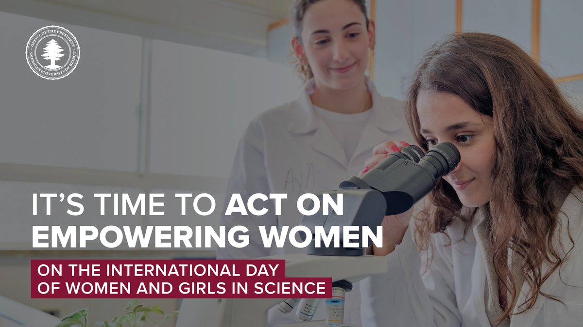 AUB Office of the President (@poaub) on Twitter photo AUB nurtures and emboldens women scientists, provides a platform to further women in science, and empowers the next generation of women scientists to excel, innovate, and change the world for the better. AUB nurtures and emboldens women scientists, provides a platform to further women in science, and empowers the next generation of women scientists to excel, innovate, and change the world for the better.