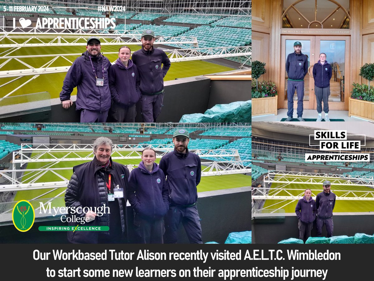 Our Workbased Tutor Alison recently visited AELTC Wimbledon to start some new learners on their apprenticeship journey 🙌😎 #Apprenticeships #Horticulture #Sportsturf #NAW2024 #SkillsForLife