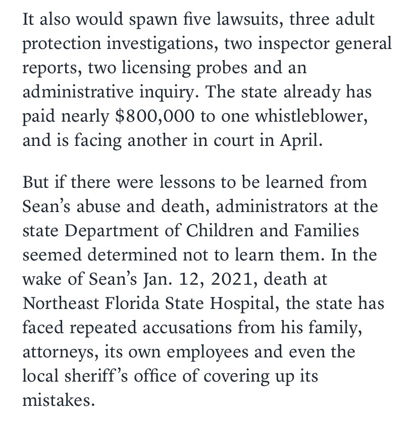 Another damning investigation of @MyFLFamilies by the incomparable @MarbinMiller of @MiamiHerald. It seems if she doesn’t do these stories, no one will. miamiherald.com/news/politics-… Here’s an excerpt: