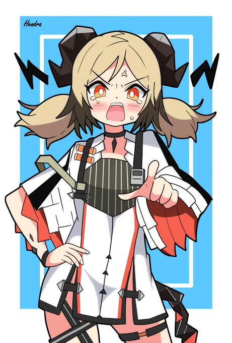 #アークナイツ #明日方舟  イフリータちゃんです。戦線崩壊するたびによく怒られてしょんぼりしてます。オマエのせいでオレサマは恥をかいたんだッ!!!! 