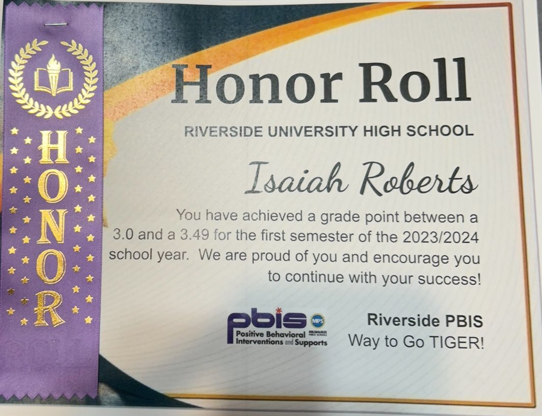 Happy to be on Honor Roll STUDENT Athlete