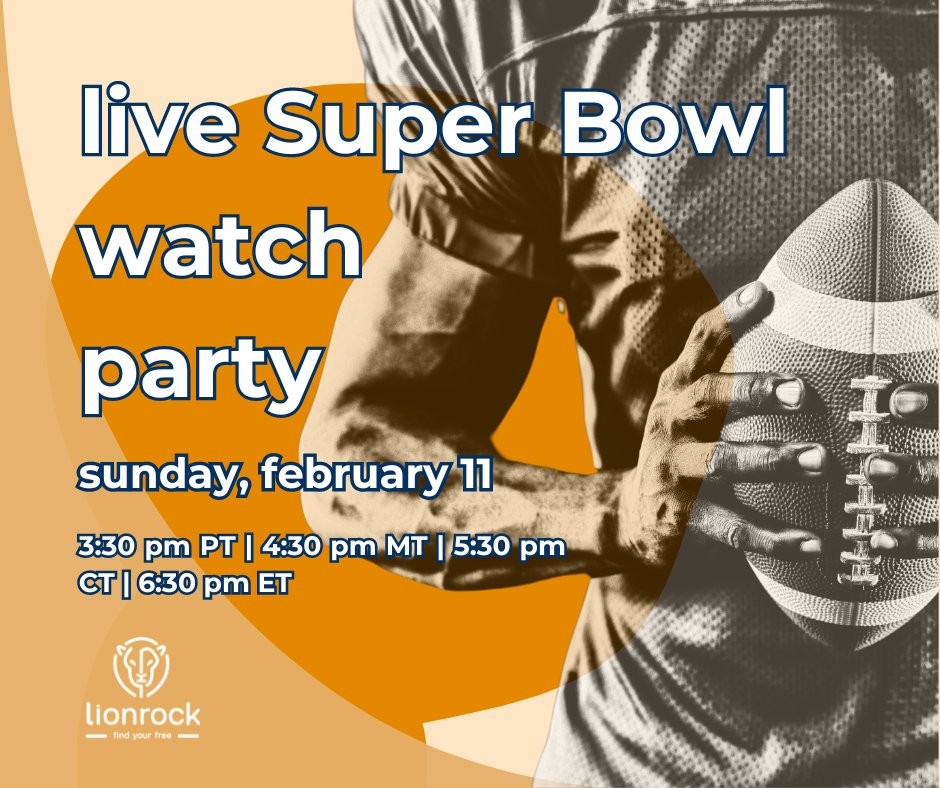 Let's watch the big game together!  Whether you're cheering for the Chiefs, a fan of the 49ers, or just in it for the halftime show. It's always a great time with the Lionrock community!

#Lionrock #SuperBowl #RecoverTogether