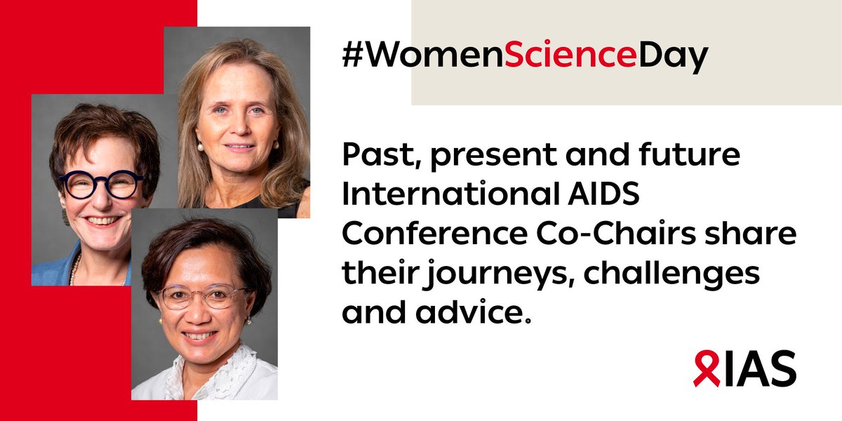🌐 Join us in celebrating #WomenScienceDay!

Check out a new blog spotlighting the journeys of #AIDS2022 Int'l Co-Chair @ProfAdeeba, #AIDS2024 Int'l Co-Chair @ProfSharonLewin & #AIDS2026 Int'l Co-Chair @BeatrizGrinszt2! #WomeninScience #GirlsinScience

💥 iasociety.org/women-science-…
