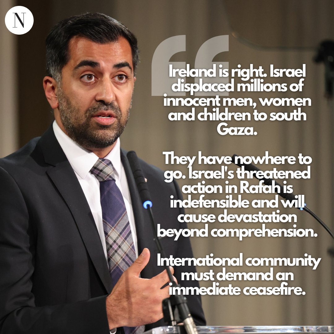 Humza Yousaf has urged the international community to demand an immediate ceasefire amid panic of an invasion on Rafah 👇