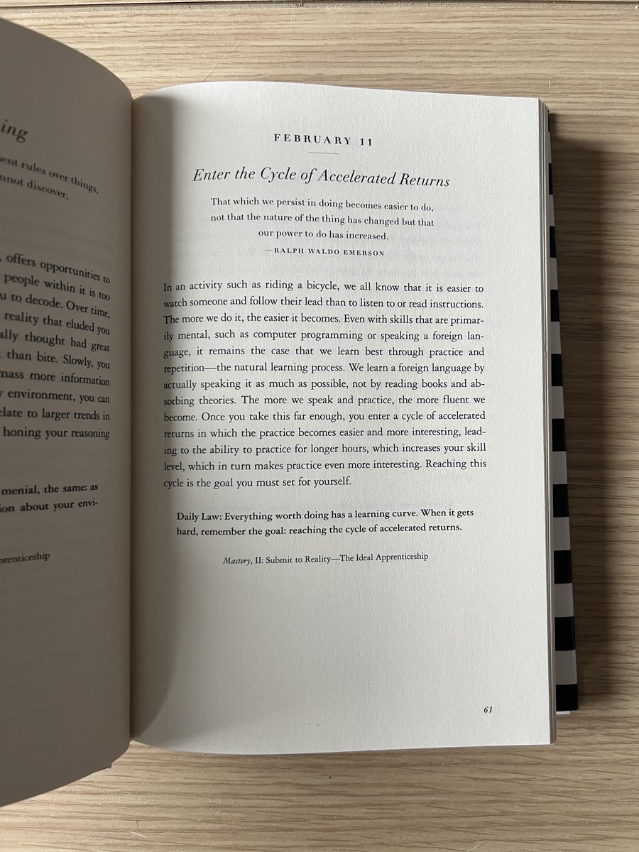 RobertGreene's tweet photo. Daily Law for February 11th:

Everything worth doing has a learning curve. When it gets hard, remember the goal: reaching the cycle of accelerated returns.

Get your copy of "The Daily Laws" today: https://t.co/sMmblKaJe4 https://t.co/w9HocdECqg