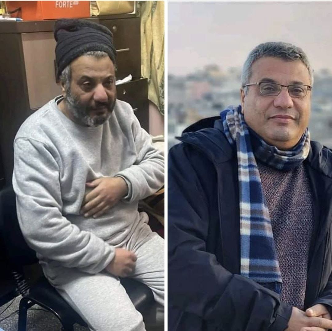 DrMadsGilbert's tweet photo. Dr Mohammad El Ron, head of general surgery department in Kamal Edwan hospital, before and after being kidnapped from the hospital. He was forced to completely undress in front of others when he was kidnapped, and he remained that way throughout the period of detention. They gave him a diaper to wear, very little food, no treatment or medicine for anyone, continuous torture for all detainees.” Dr. Mohammad, after two months of arrest, they threw him naked in front of the Israeli Kerem Shalom crossing.
Dr. El Ron was previously our guest for specialty surgery training in the University Hospital of North Norway in Tromsoe during three months in 2011. He is an excellent surgeon, extremely patient- and student-friendly and a great medical professional and human being.
What a shameful disgrace to imprison and torture him, our dear colleague and brother.
Where are the medical societies of the world? Where are the powerful protests against these israeli attacks on our fellow Palestinian healthcare workers?
Dr. Mads