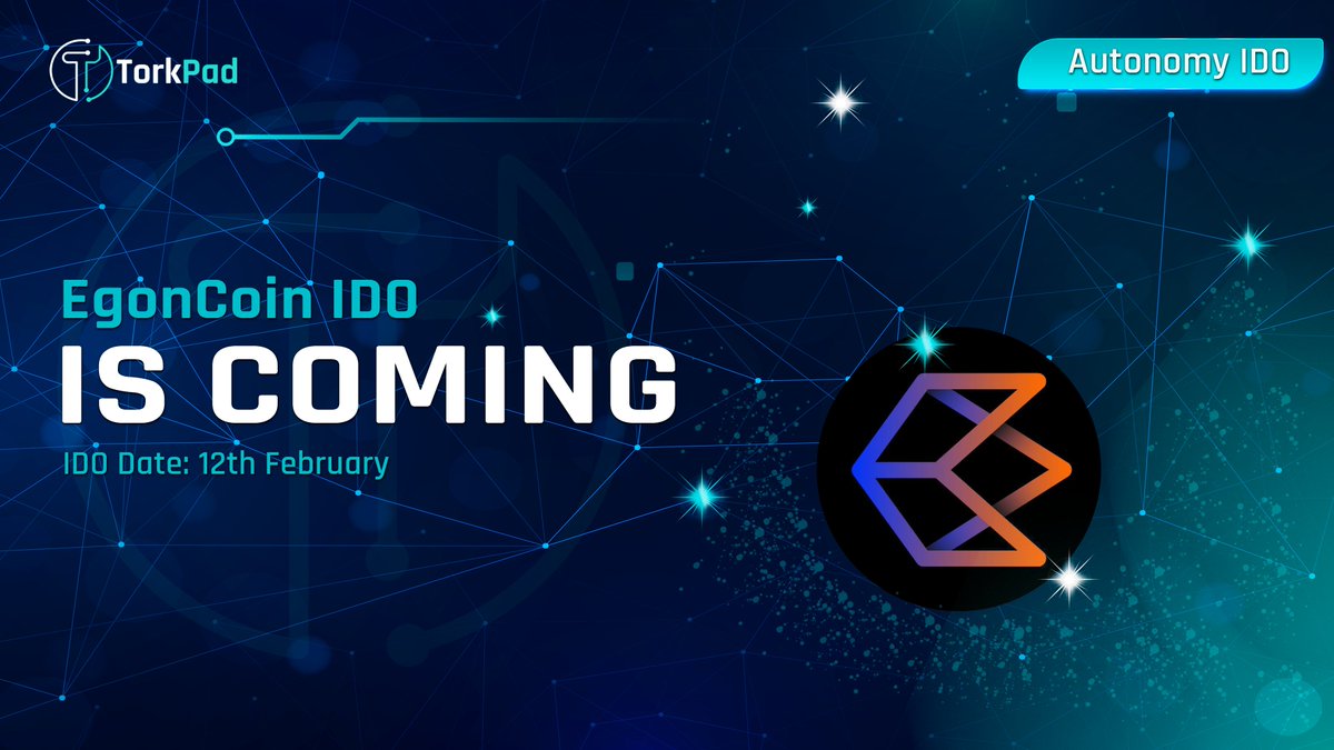 📢 EgonCoin IDO Launching on TorkPad! TorkPad is delighted to declare the upcoming IDO release of @EagleNetworkApp . 1⃣ Token Details ✔️ Token Name: EgonCoin ✔️ Symbol: $EGON ✔️ Token type: EGON ✔️ IDO Price: $0.25 ✔️ IMC: $2M ✔️ Vesting Schedule: 100% At TGE 2⃣ IDO Details ✔️…