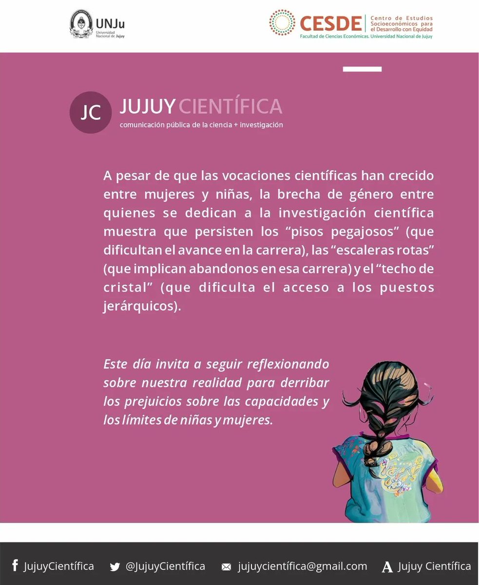 📆 Cada #11F se conmemora el Día Internacional de la Mujer y la Niña en la Ciencia como una iniciativa para visibilizar el trabajo de las científicas, promover la equidad de género e incentivar las vocaciones cientificas en un ámbito donde las brechas de género aún persisten.