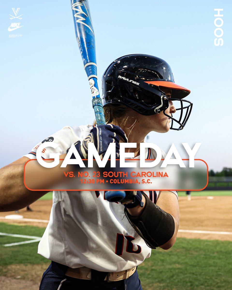 UVASoftball's tweet photo. Time to close the weekend strong! 💪

🆚 No. 23 South Carolina
🕧 12:30 p.m.
📊 Stats: https://t.co/826c1Notbq
📺 SECN+: https://t.co/y9V1RQjKGu

#GoHoos | #OnTheRise | #HoosNext https://t.co/sqnpEAGerF