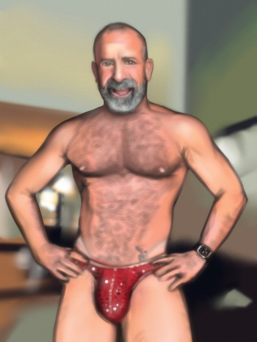 charlieartflex's tweet photo. This could very well be a #valentinesday themed post ( w/ the red underwear and all….. #finalartwork #malemodel #musclebeard #gaymuscle #muscleart https://t.co/BVtVJnL6da
