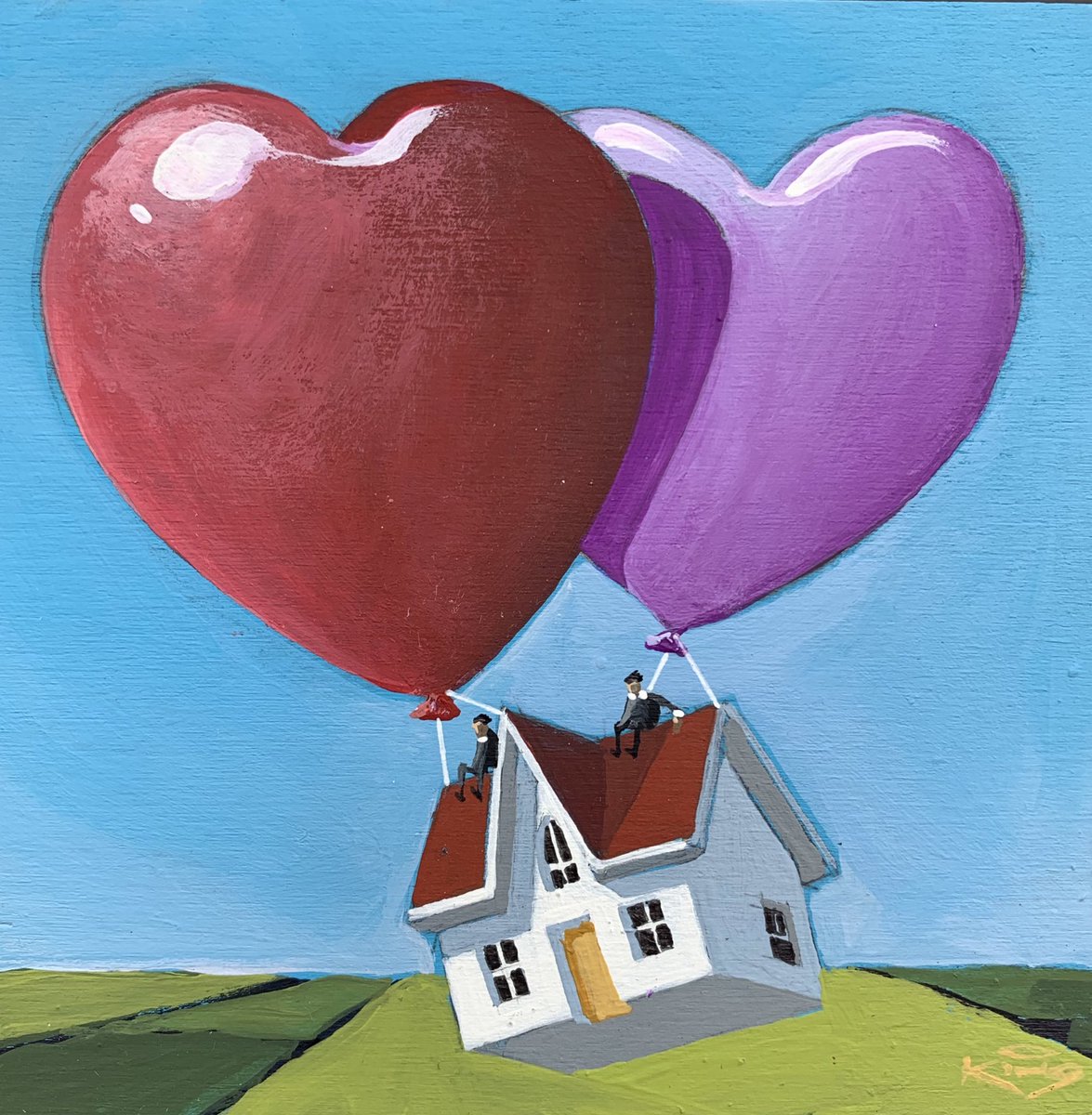 If you’re like me & thought the opening montage of “Up” was way too sad/heartbreaking, I’ve made an alternate scenario where the couple float away together on Valentine’s Day…

Part of this year’s #WallofHarts auction, place a bid & 100% goes to @HeartFDN 32auctions.com/organizations/…