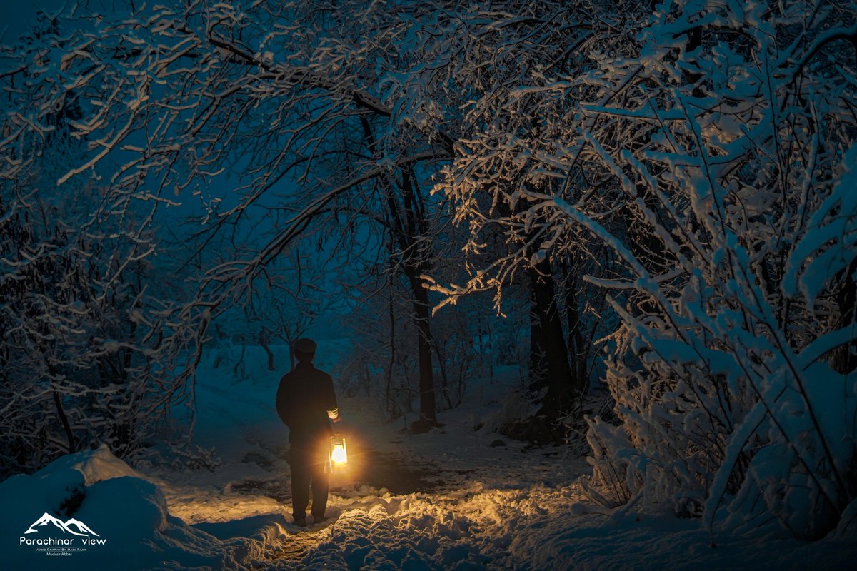 'Guiding Light: A Lone Path through Snowfall'

 #WinterWonderland #NightAdventure #SoloJourney #ChildhoodMagic #SnowyNight #IlluminatedPath #BravingTheCold #Exploration #Innocence #winterSolitude #parachinarview #art #photography #fineart