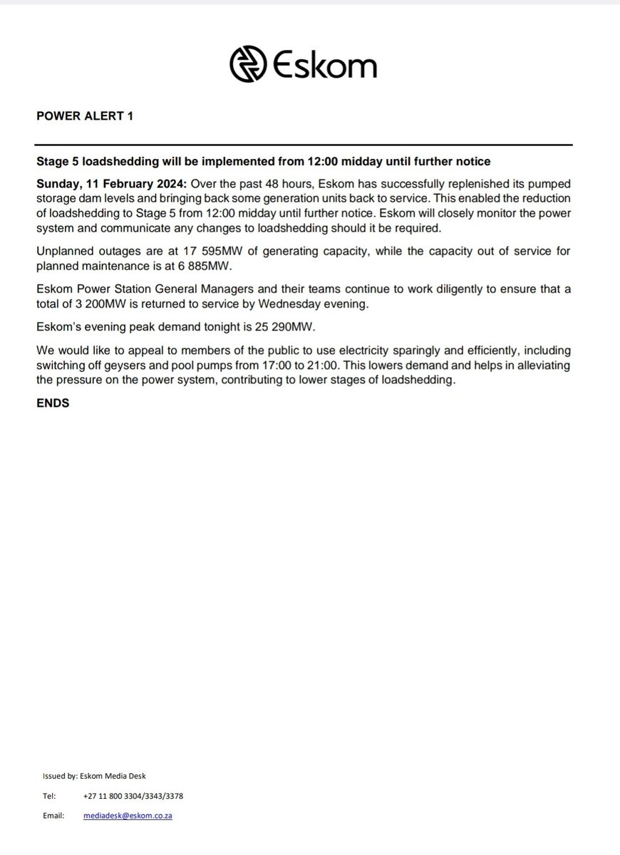 Eskom Hld SOC Ltd tweet media