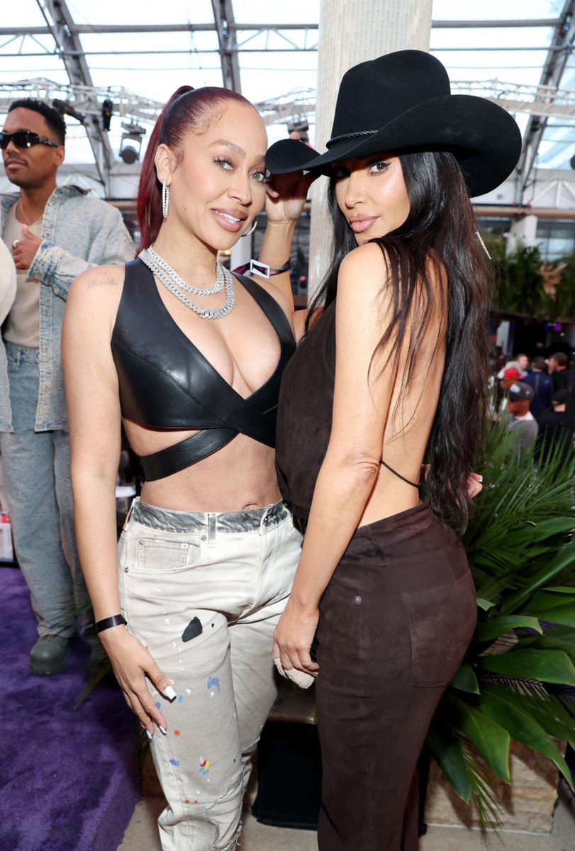 Kim and Lala at Michael Rubin’s Super Bowl party in Las Vegas. (February 10)