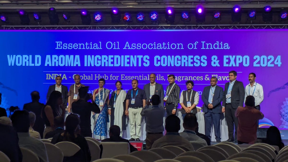 csirnbrilko's tweet photo. @akshasany director @csirnbrilko attended 25th biannual World Aroma Ingredients Congress &amp; Expo 24 organized by Essential oil association of India during Feb. 8-10, 2024 at Chennai. He spoke on Metabolic engineering for natural aroma molecules &amp; ingredients: Is thisthe future? https://t.co/aebkUIZ6jm