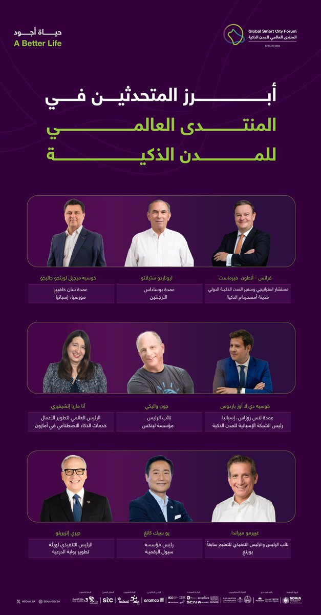 SDAIA_SA's tweet photo. من كافة أنحاء العالم.. إلى الرياض لحياة أجود
#المنتدى_العالمي_للمدن_الذكية
#حياة_أجود
#سدايا https://t.co/fu1YS79boa