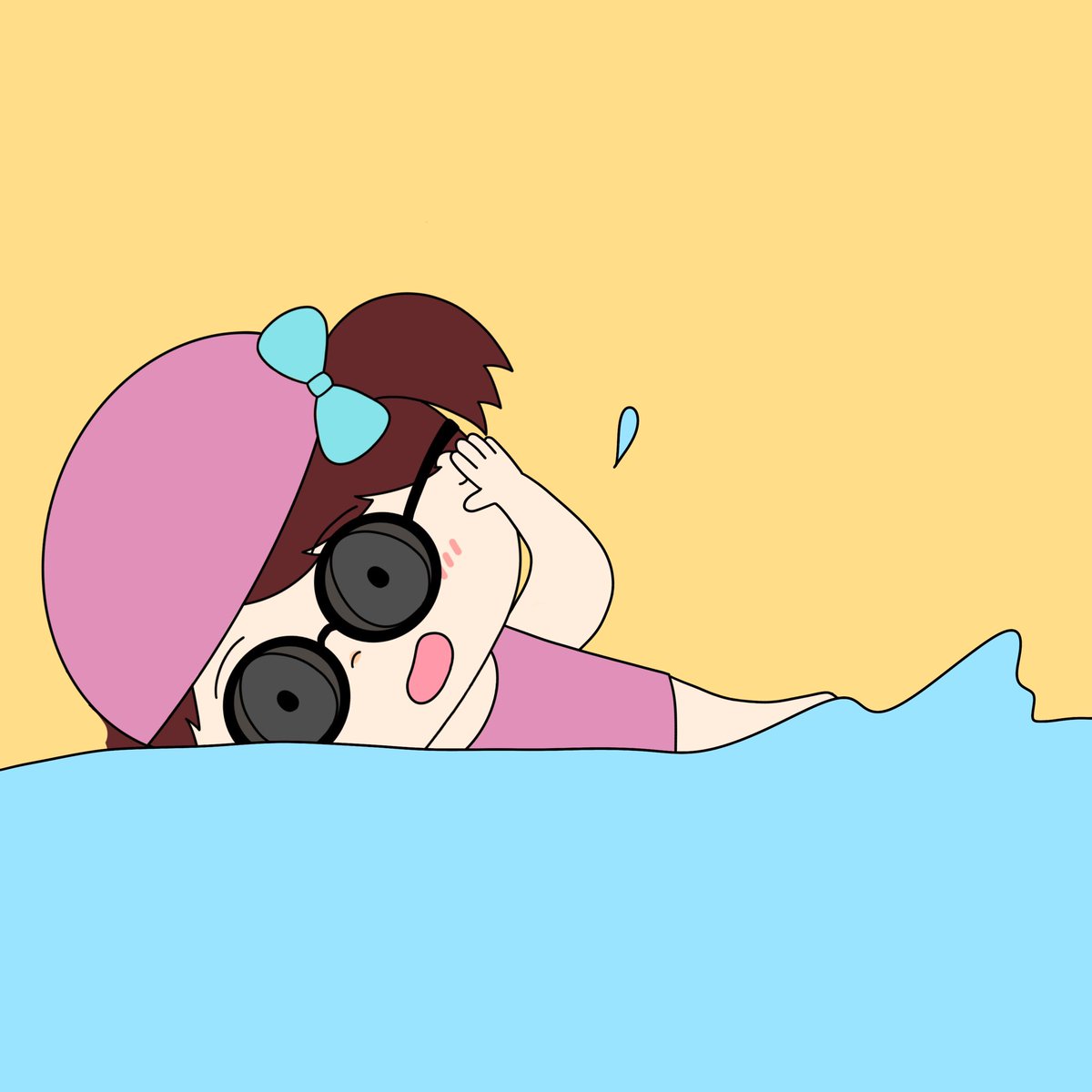 Integral_Chami's tweet photo. [部活シリーズ6]
水泳部

#Chami #Chamame #イラスト #オリジナル #キャラクター #デザイン #イラストレーター #部活 #部活動 #水泳 #水泳部  #水泳イラスト #スイミング #猫 #くろねこ #illustration #illustrations https://t.co/imrLU4yboq