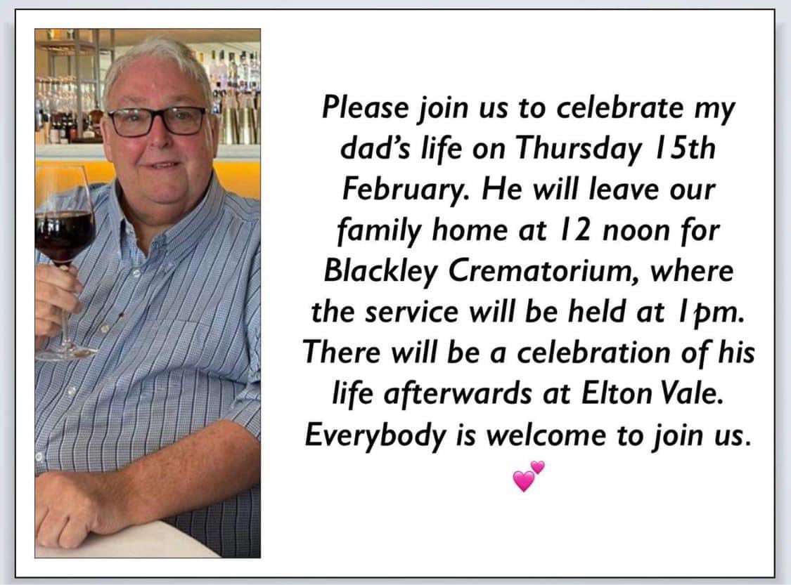 We encourage as many Bury fans as possible to celebrate the life of Ged on the 15th February as we think of him and his family on this day. 

The face of the golden gamble for many and life long shaker we will remember him. 

OASAAS