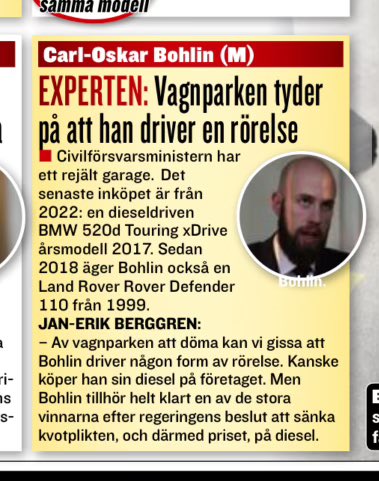 Detta får man ändå säga är en ny nivå av insinuant skräp. Expressen gör journalistik av fordonsregistret. Det är knappast ett nytt grepp, men att därefter släpa in en påstådd expert som gissar fritt kring att mina fordonsinnehav tyder på att jag bedriver ”rörelse” och köper in