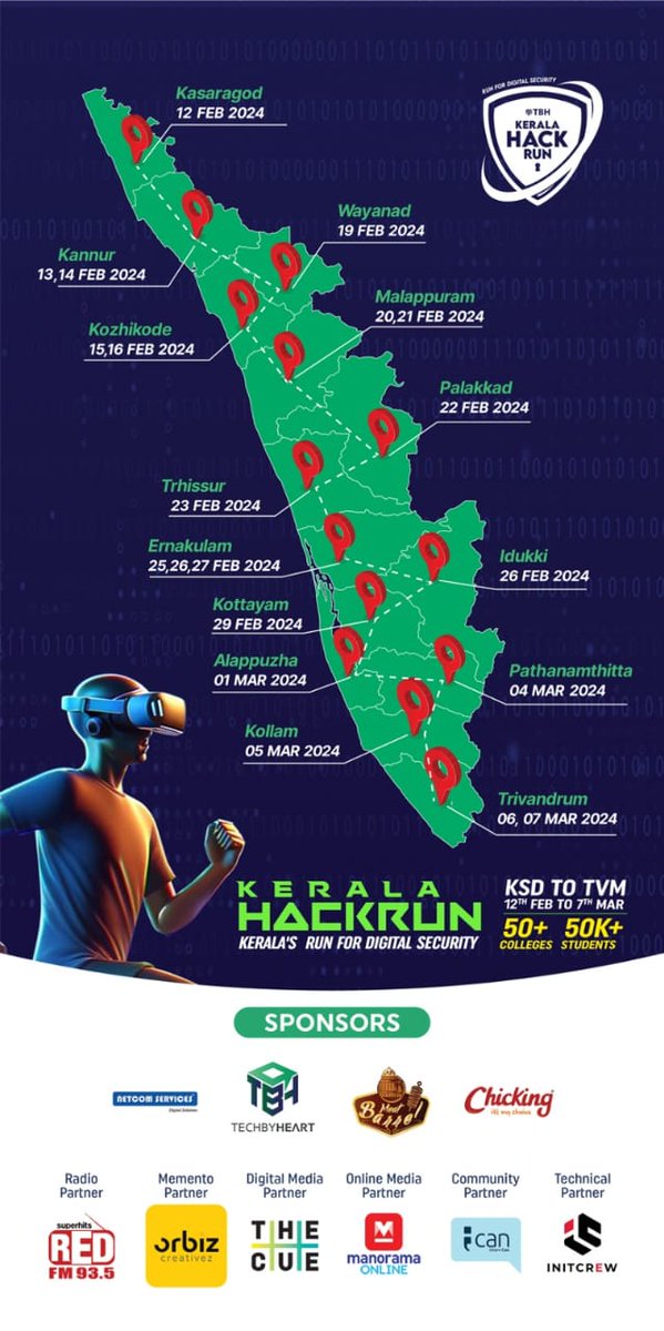 🎉 Exciting News! 🎉 InitCrew is proud to announce that we are now the official technical partners for the Kerala HackRun event - Run for Digital Security! 💻 Join us as we empower participants and promote cybersecurity awareness across Kerala. #CyberSecurity #KeralaHackRun 🚀🔒