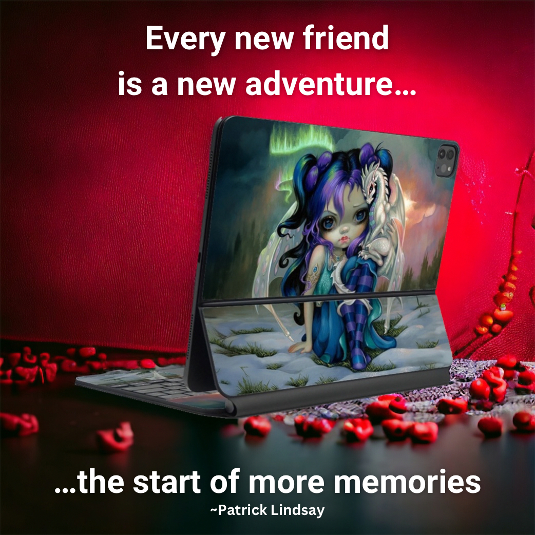 iStylescom's tweet image. Every new friend is a new adventure...
...the start of more memories.
~Patrick Lindsay

Featuring Frost Dragonling iPad Magic Keyboard Skin istyl.es/x/magic-keyboa…

#makeafriend #makeanewfriend #friendsmakelifebetter #magickeyboard #ipadcase